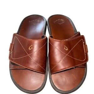 OluKai Nalu Slide Men's 10 Slide Sandals Dark Java Brown Casual Slip On